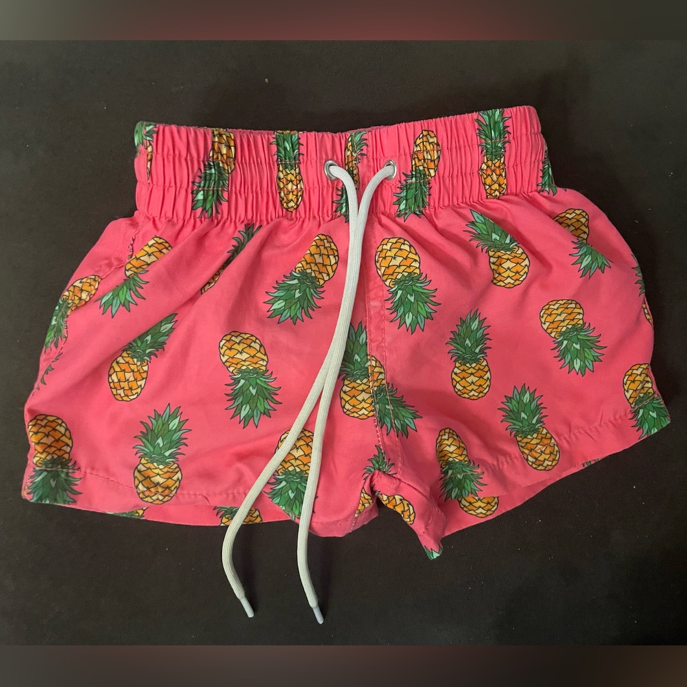 Binky Bro Pineapple Print Swim Trunks 6-12m